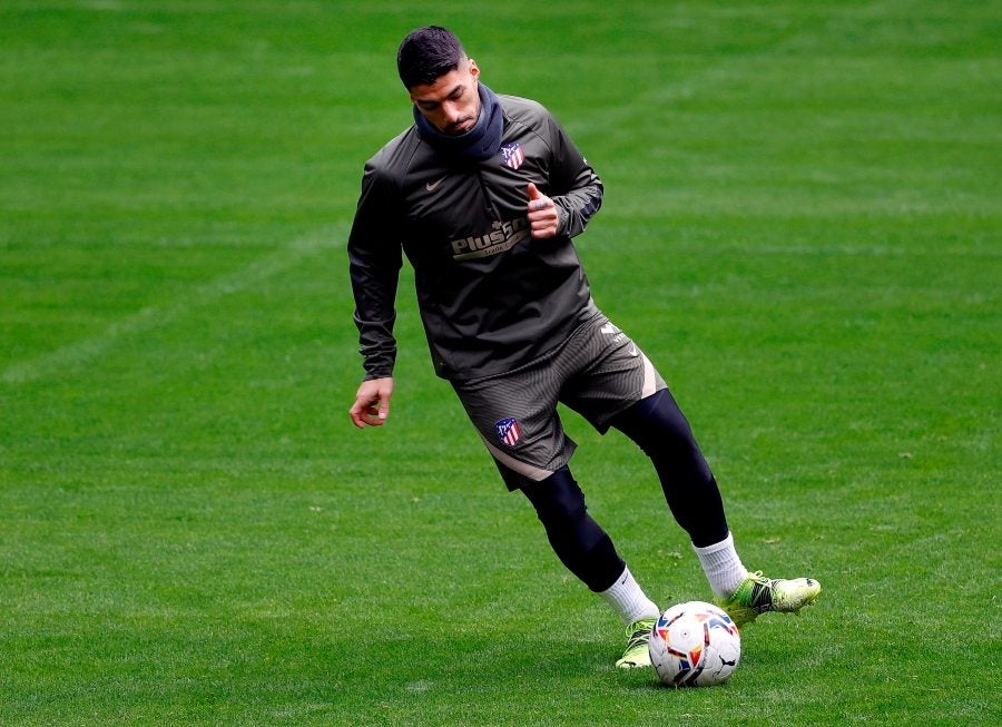 Luis Suárez en un entrenamiento con el Atlético de Madrid