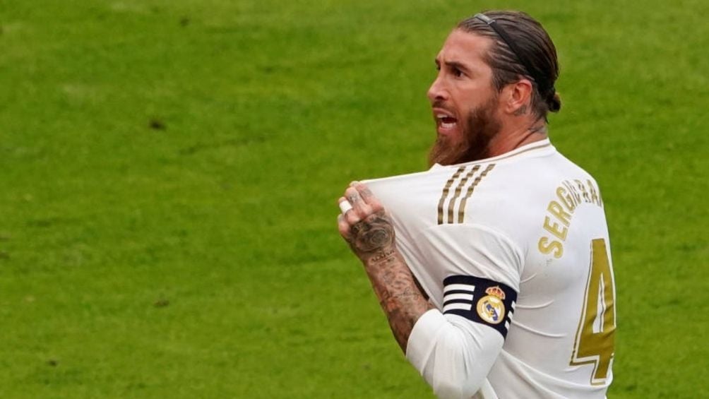 Sergio Ramos en un partido con el Madrid