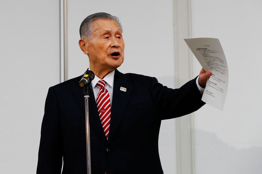 Yoshiro Mori, el presidente del Comité Organizador, en un evento