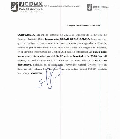 Documentos en contra de Henaine Buenrostro