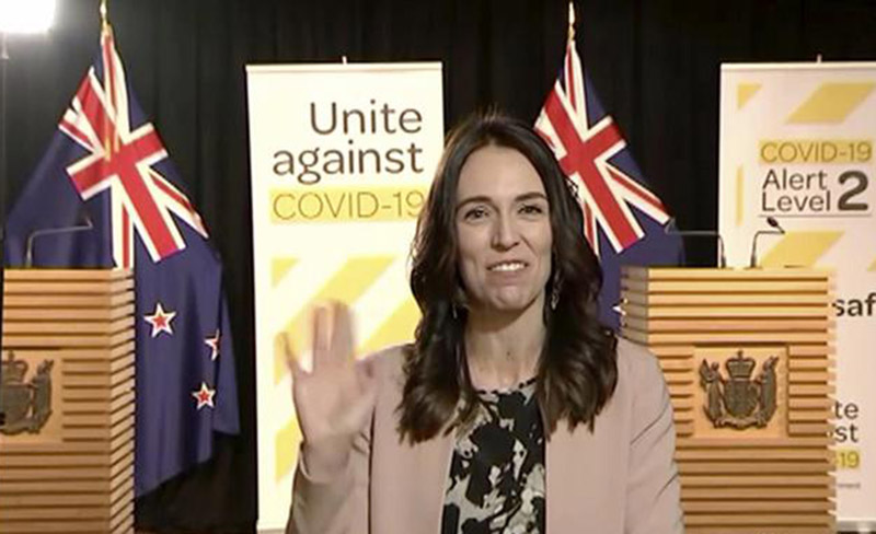 Jacinda Arden, primera ministra de Nueva Zelanda, en conferencia