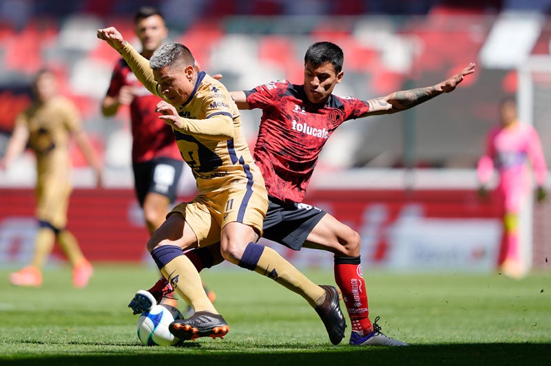 El atacante de Pumas en el partido contra Toluca