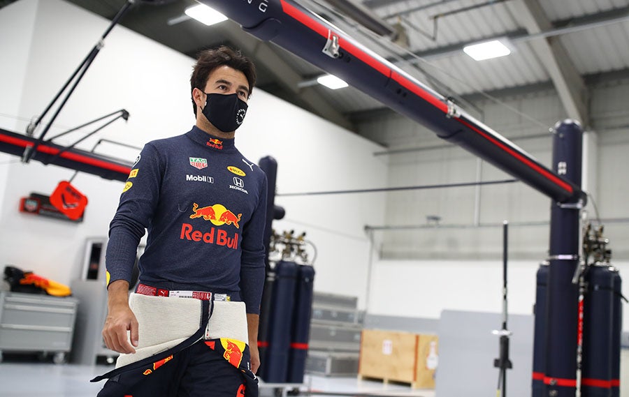 Pérez en las instalaciones de Red Bull 