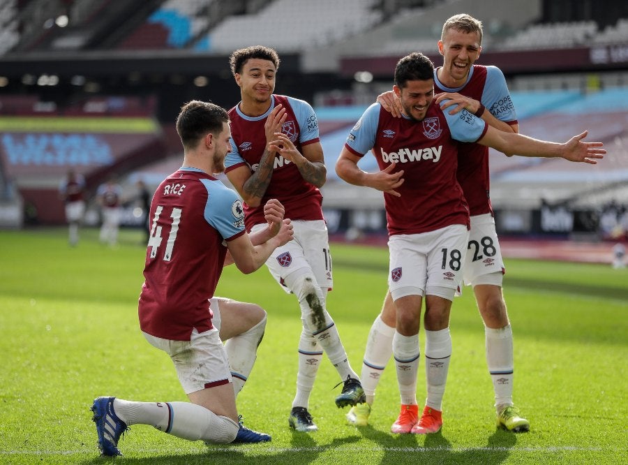 Los jugadores del West Ham festejando un gol a favor