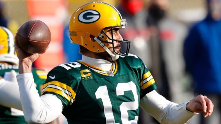 Aaron Rodgers durante un partido con Green Bay