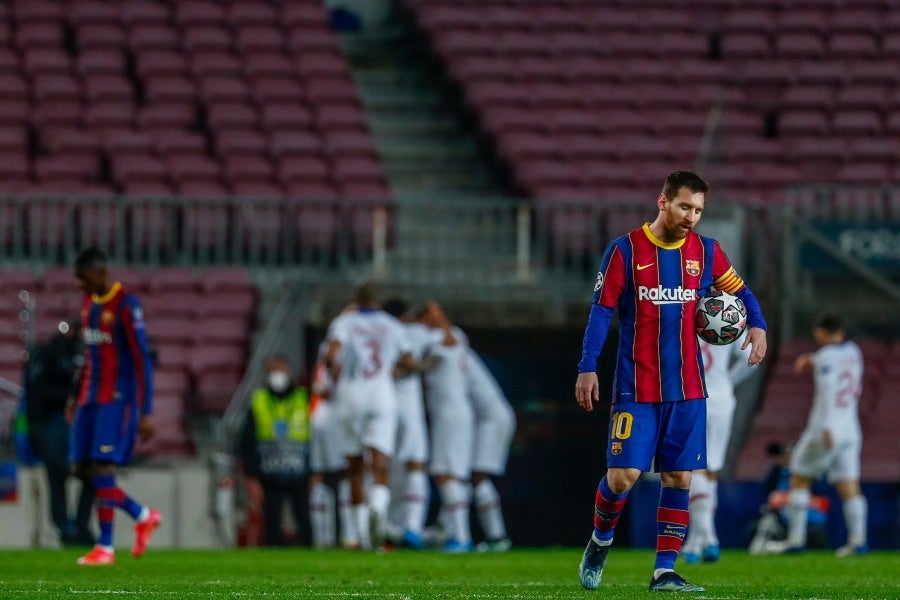 Lionel Messi en el partido entre el Barcelona y el PSG