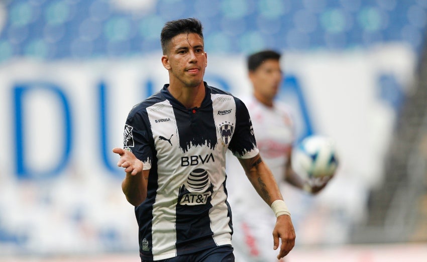 Maxi Meza luego de anotar el primer gol del partido ante Xolos