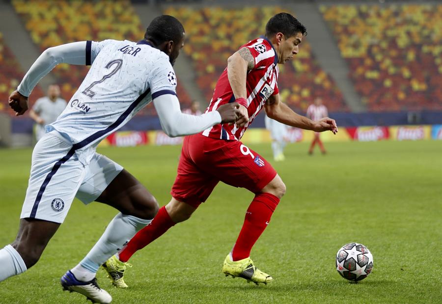 El uruguayo en un partido con el club colchonero