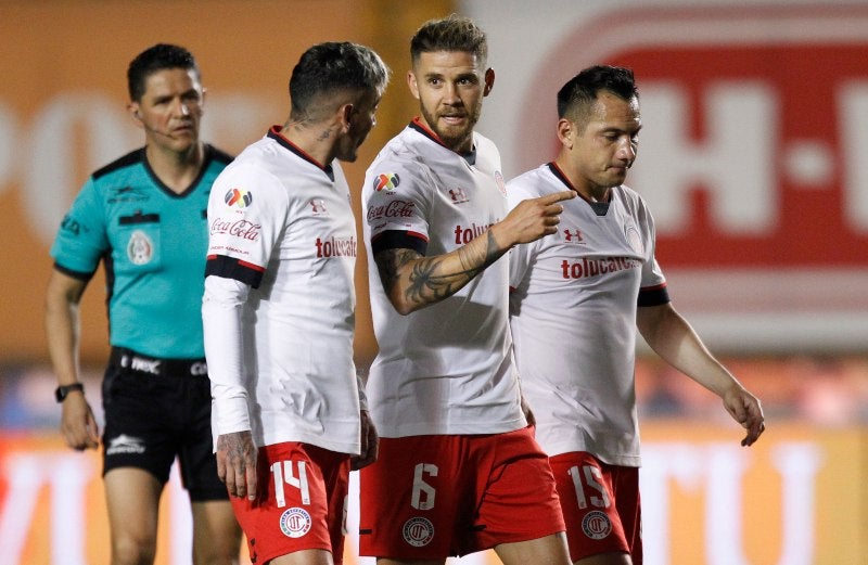 Toluca en partido con Tigres