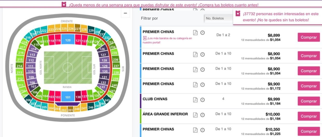 Precios de boletos para el Clásico Nacional