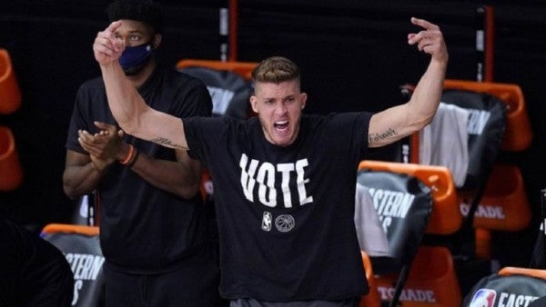 Meyers Leonard en un juego del Heat