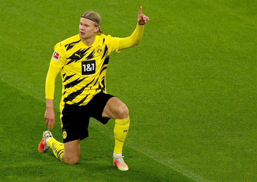 Erling Haaland en acción con Borussia Dortmund