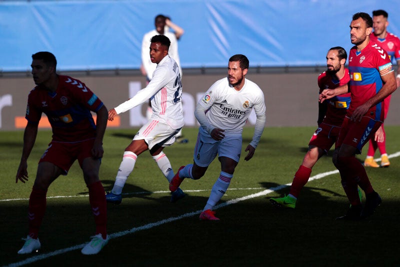 El belga en el partido contra Elche