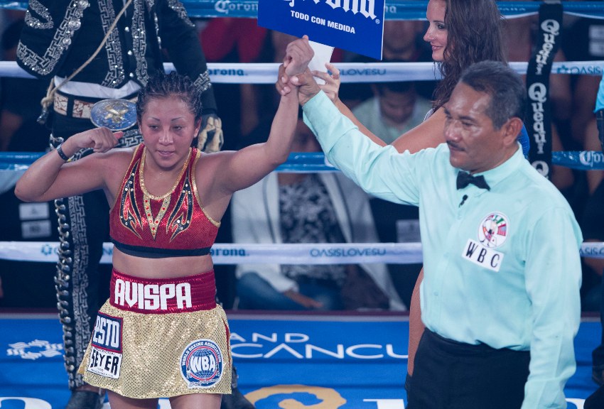 Anabel Ortiz tras un combate de boxeo