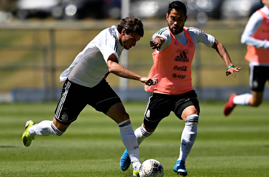 Chaquito con Joaquín Esquivel en entrenamiento con la Sub 23