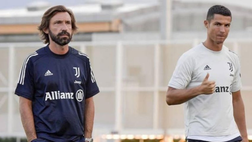 Cristiano Ronaldo y Andrea Pirlo en un partido de la Juventus