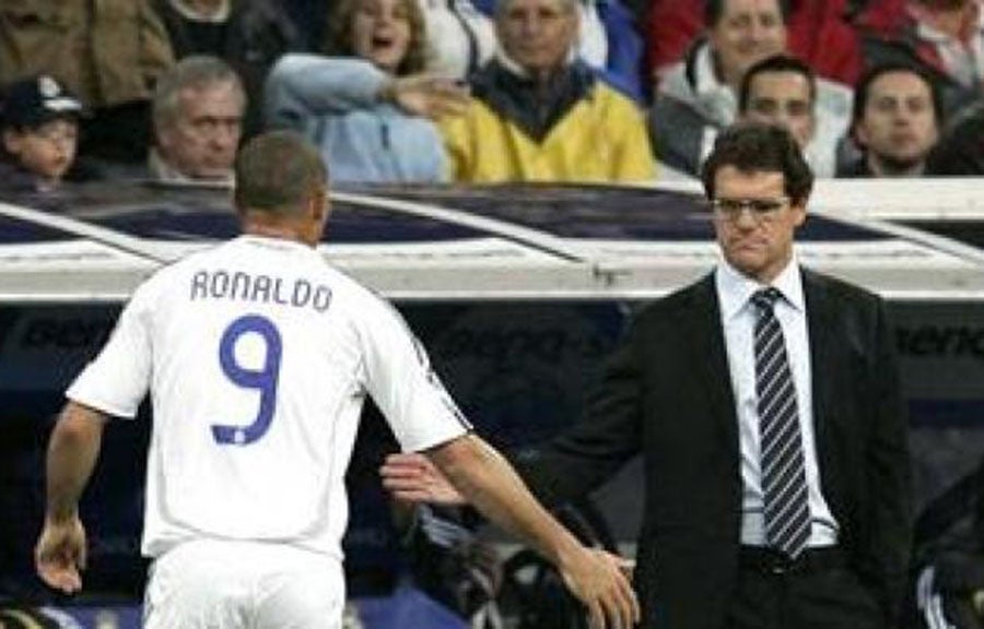 Capello como técnico del Real Madrid