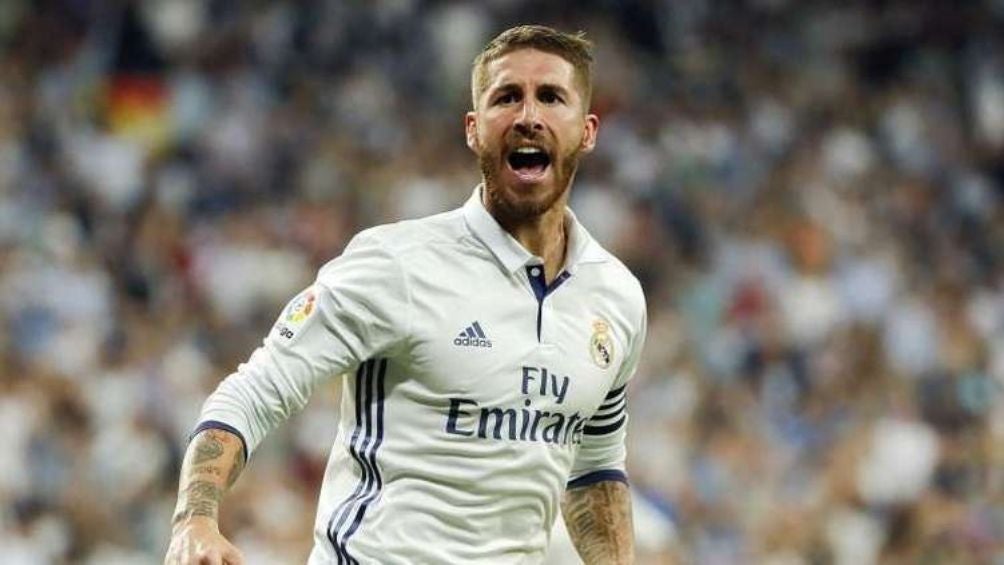 Sergio Ramos en un partido con el Madrid