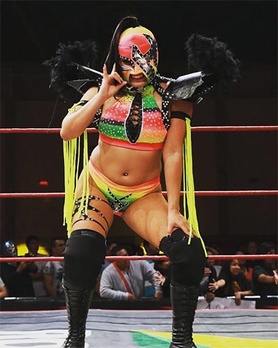 La luchadora previo a una contienda