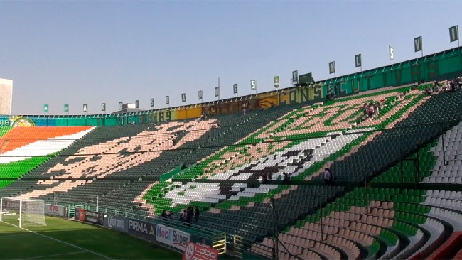 Mural en el Estadio León por la racha de La Fiera en 2019