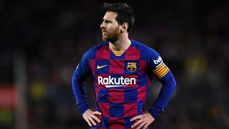 Leo Messi en partido con Barcelona
