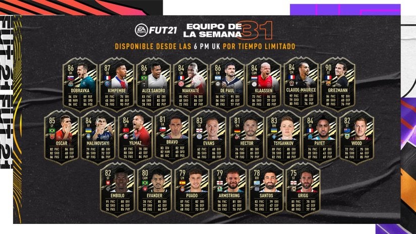 El Equipo de la Semana 31 de FIFA 21