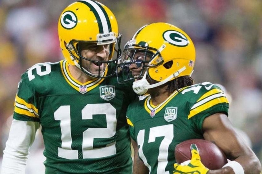 Rodgers y Adams en un partido con Green Bay 