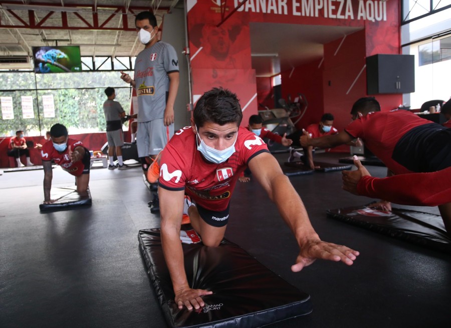 Selección Peruana durante un entrenamiento