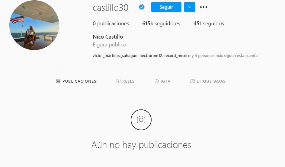 Perfil de Instagram de Nico Castillo