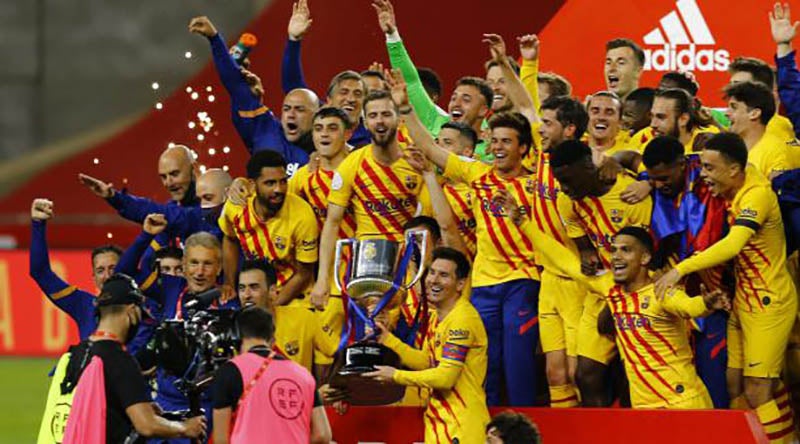 Barcelona festeja el título de la Copa del Rey 