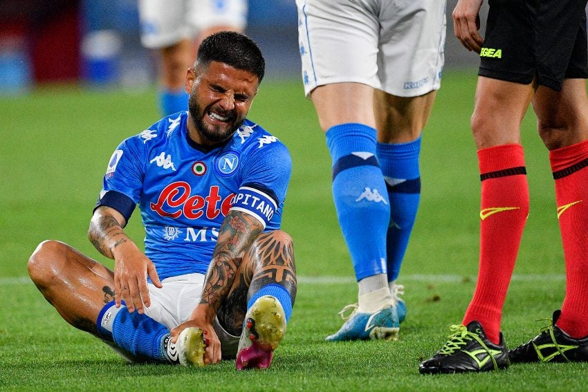 Lorenzo Insigne en el duelo entre el Napoli y el Hellas Verona