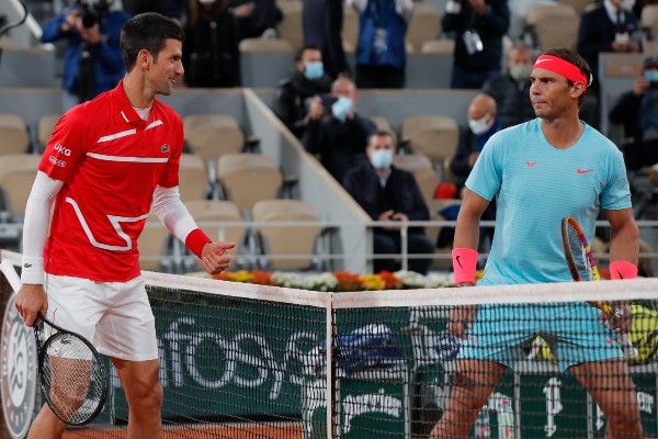 Djokovic frente a Rafael Nadal en el Roland Garros de octubre del 2020