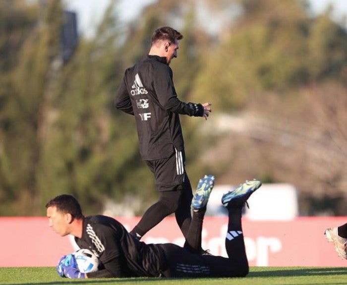 Marchesín durante un entrenamiento con Argentina