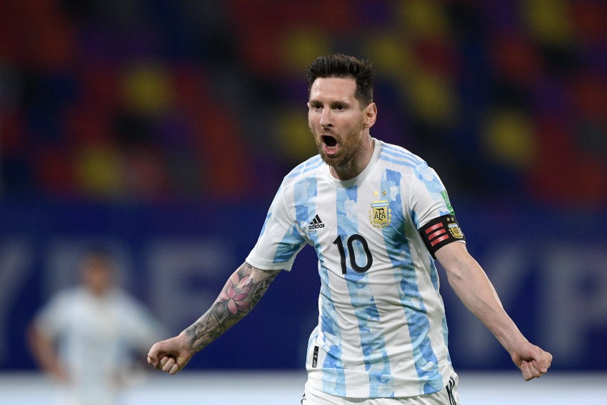 Messi en un partido con Argentina