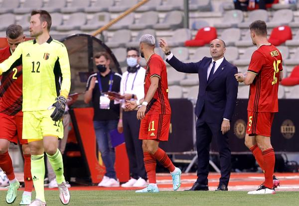 Roberto Martínez en acción con la selección de Bélgica