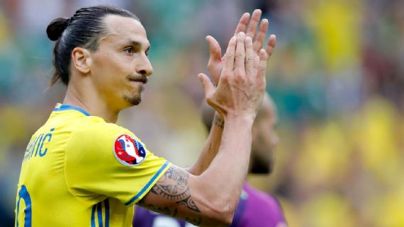 Zlatan Ibrahimovic, en un partido con la Selección de Suecia