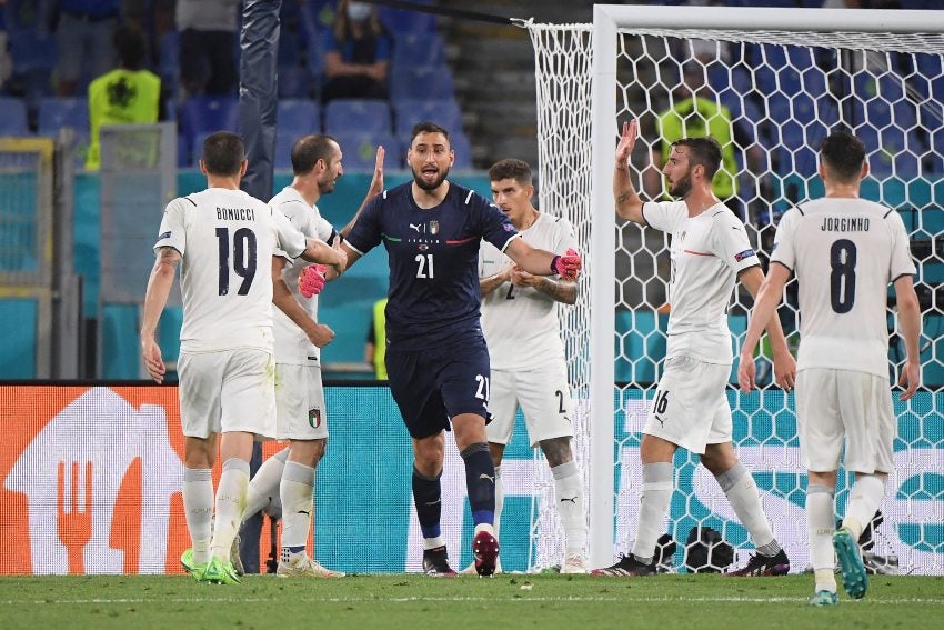 Jugadores italianos celebrando