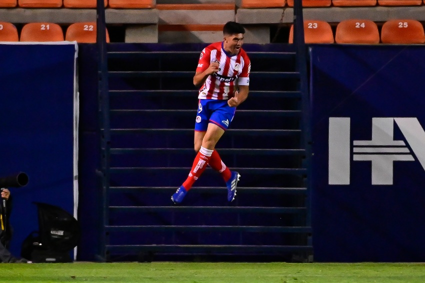Nicolás Ibáñez tras anotar un gol a favor del Atlético de San Luis