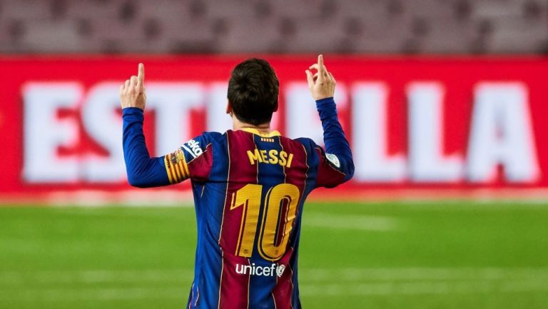 Lionel Messi durante un partido con Barcelona