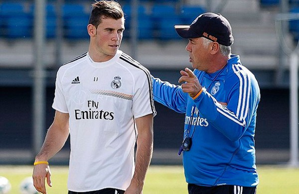 Gareth Bale y Ancelotti en el Real Madrid