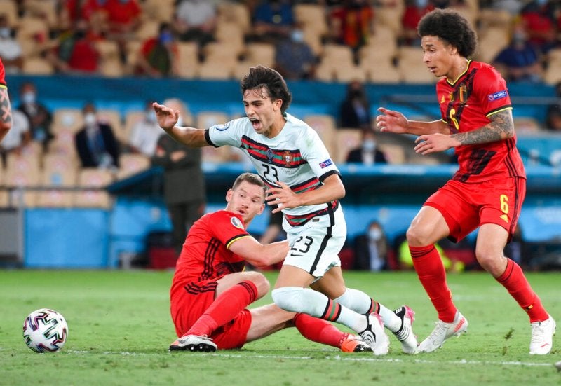 Joao Félix en acción con Portugal