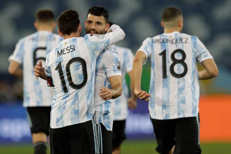 Messi en celebración con Argentina