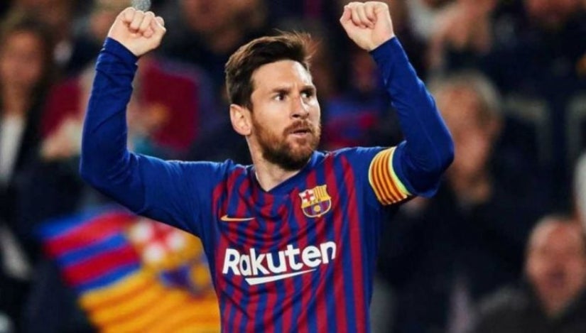 Lionel Messi en un partido con el Barcelona