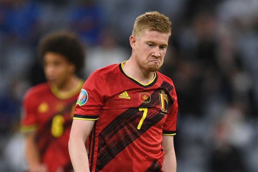 Kevin De Bruyne en el partido entre Bélgica e Italia