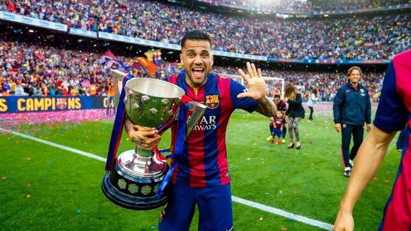 Dani Alves con el Barcelona