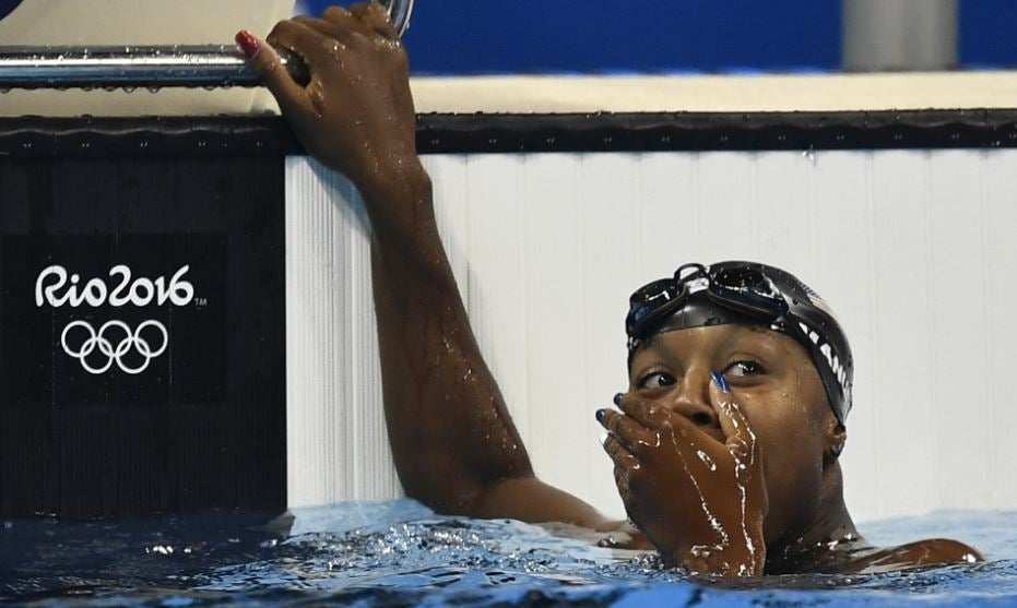 Simone Manuel tras una prueba