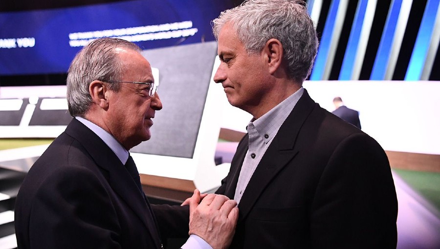 Florentino Pérez junto a Mourinho