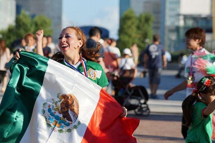 Silvia, en un partido del Tri