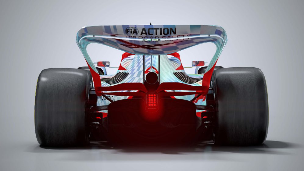 Imagen trasera del automóvil de F1 2022