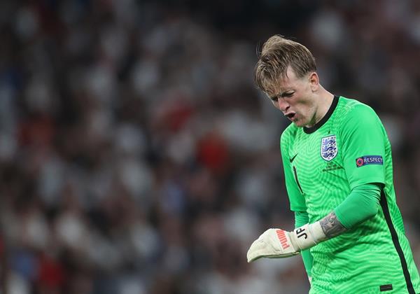 Jordan Pickford en juego de Eurocopa